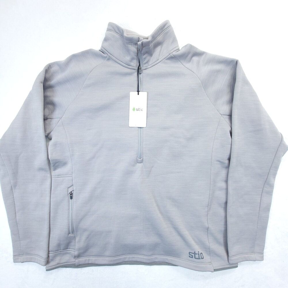 Stio Sweater Womens XL Glide Power Stretch Half Zip Gray Pullover Outdoors NWT